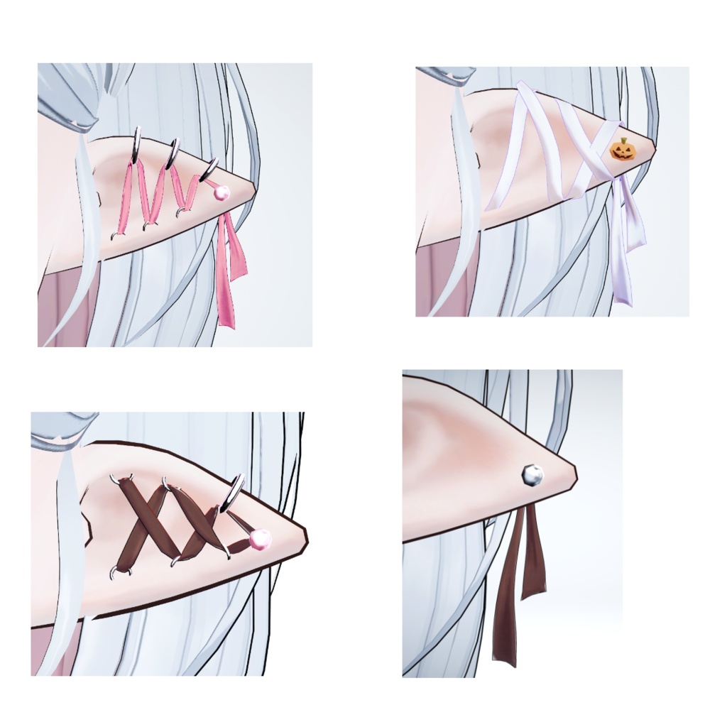 【無料あり】尖り耳さんの編み上げピアス