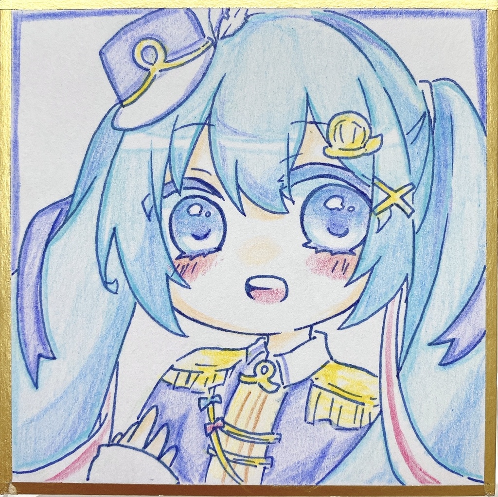 ボカロ豆色紙【イラスト原画】