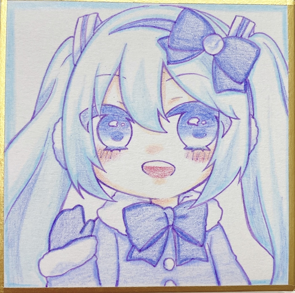 ボカロ豆色紙【イラスト原画】