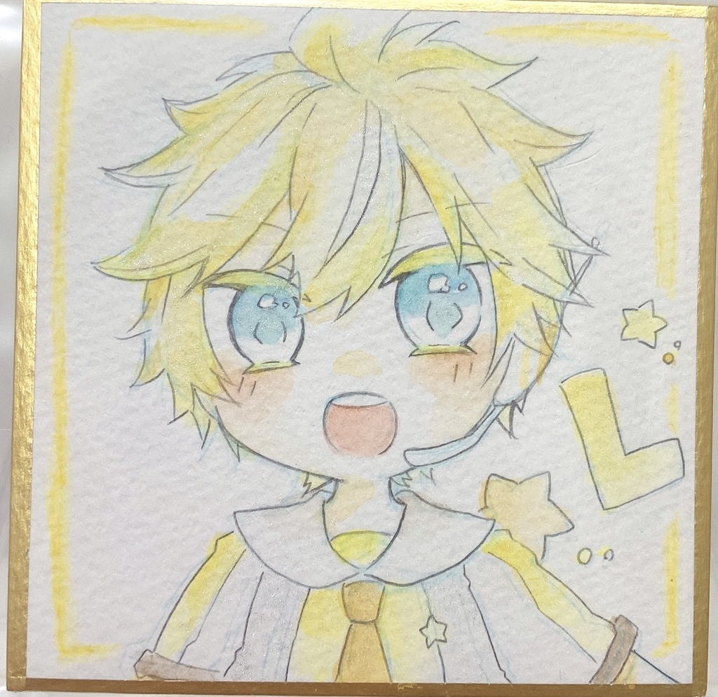 ボカロ豆色紙【イラスト原画】