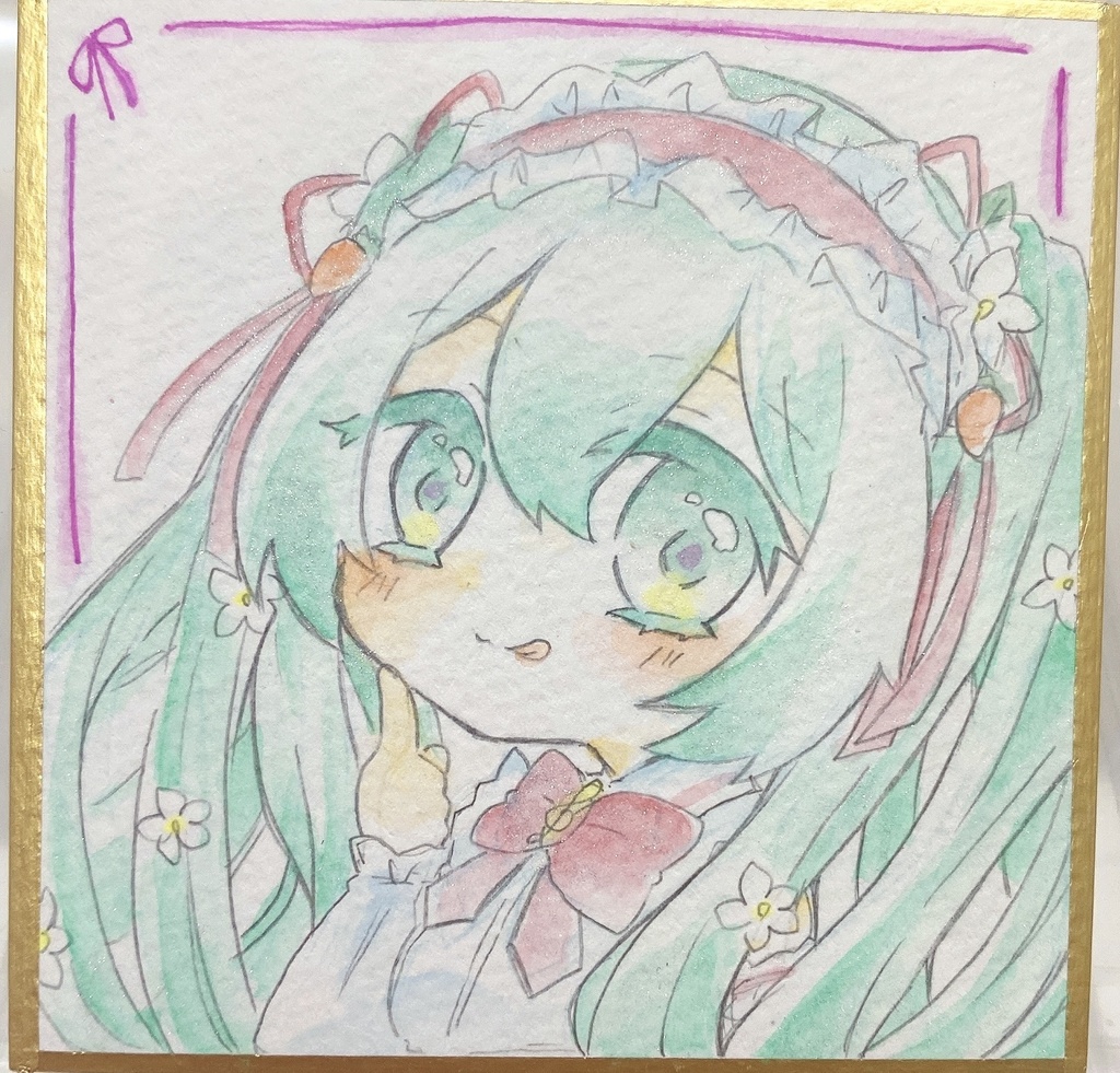 ボカロ豆色紙【イラスト原画】