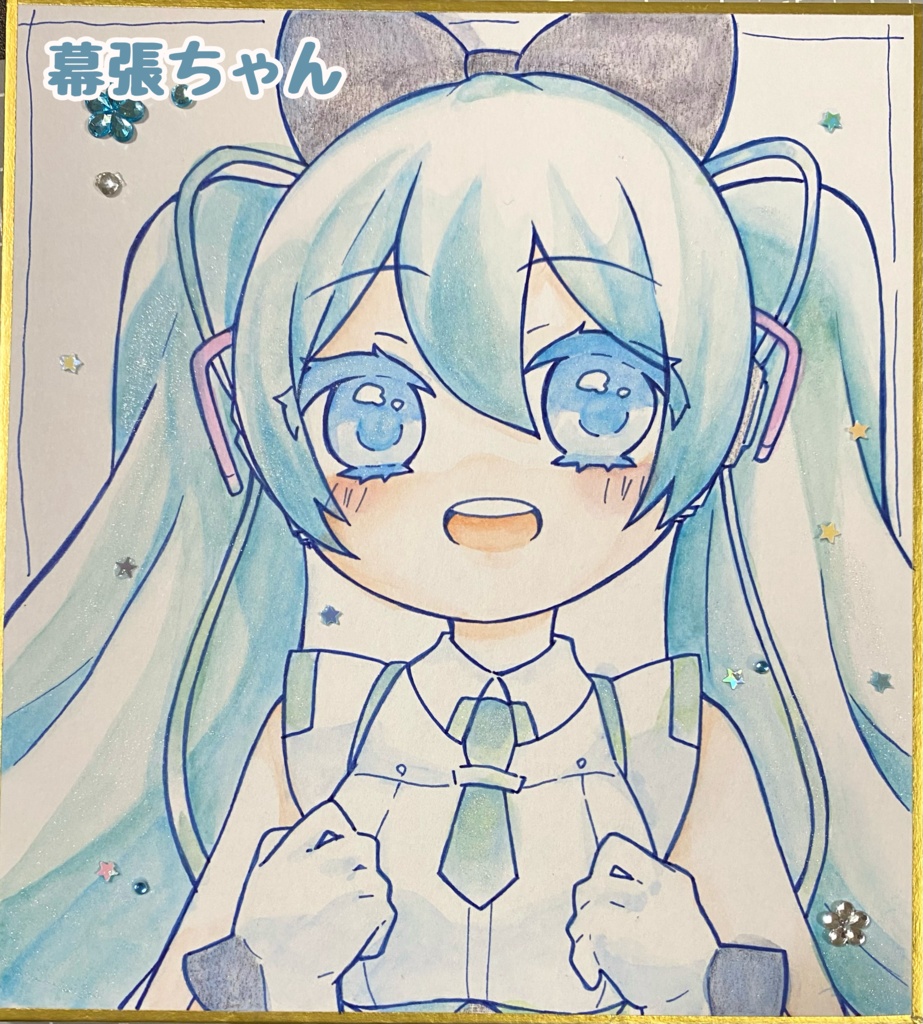 初音ミク 小色紙【イラスト原画】