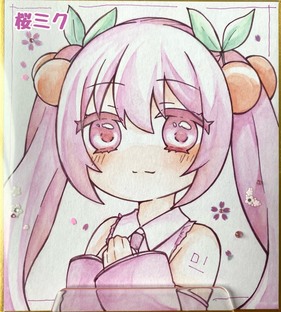 初音ミク 小色紙【イラスト原画】