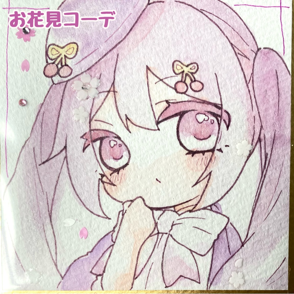 初音ミク豆色紙【イラスト原画】