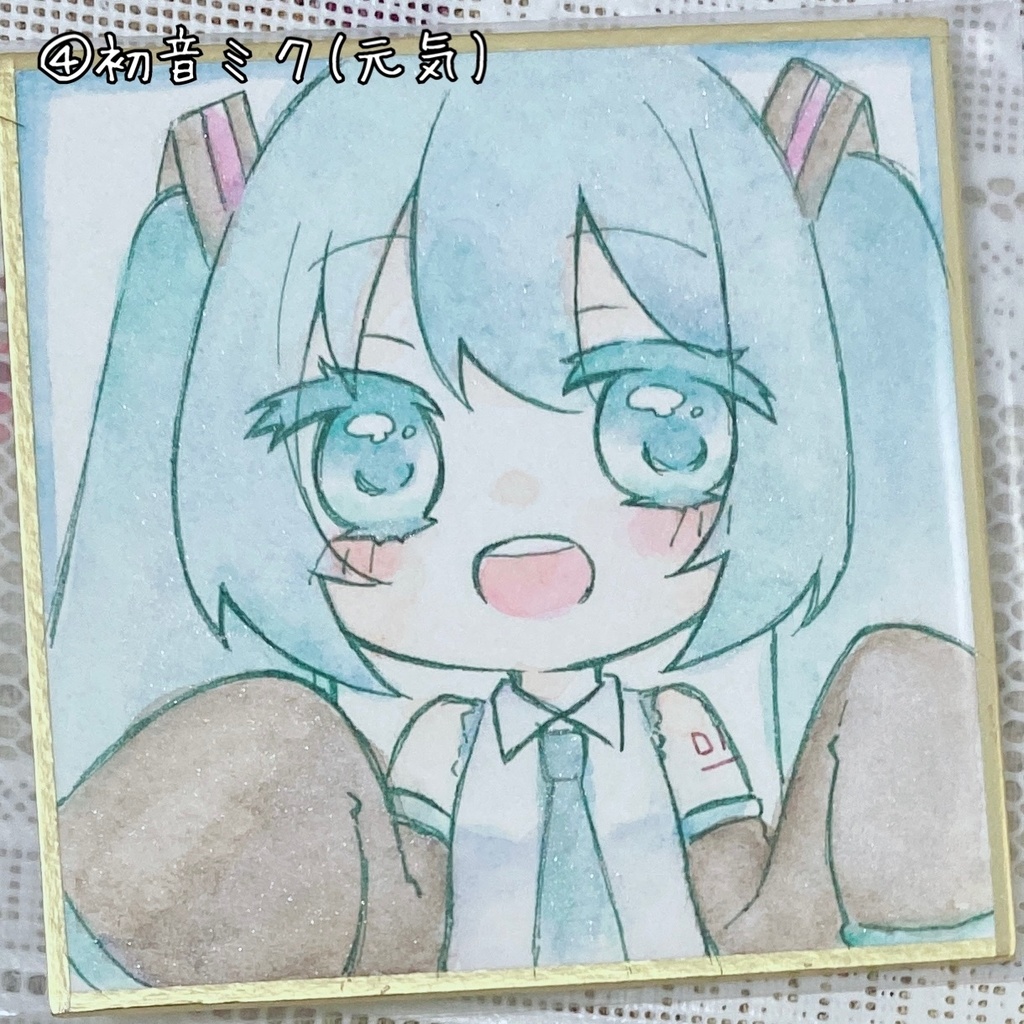 初音ミク豆色紙【イラスト原画】
