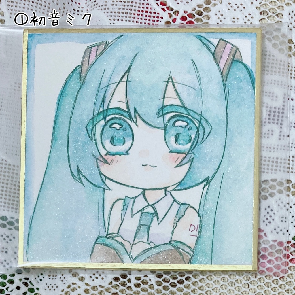 初音ミク豆色紙【イラスト原画】