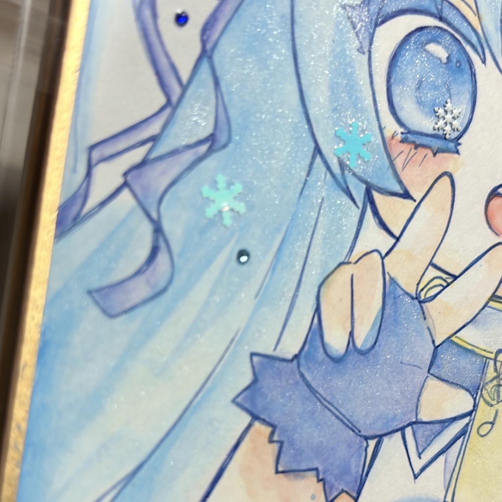 ミクさん小色紙【アナログ原画】