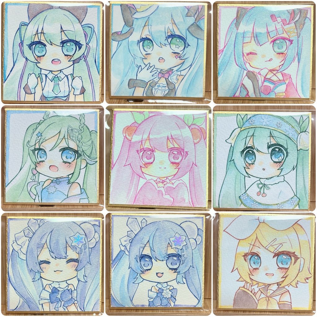 ボカロ豆色紙【アナログ原画】
