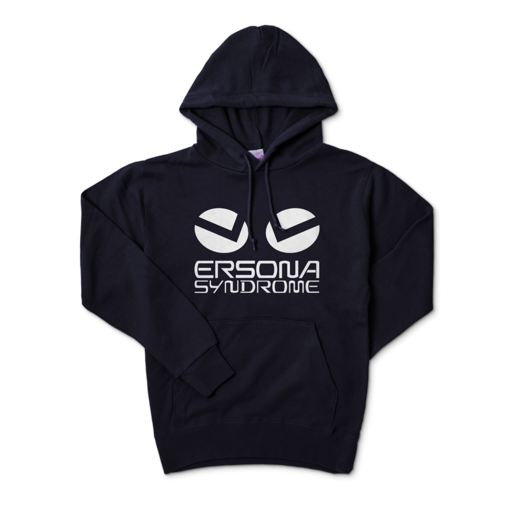 ERSONAプルパーカー(ネイビー&ロゴ白)