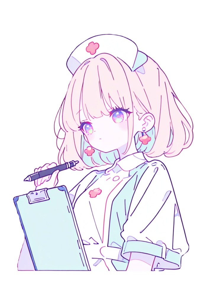 かわいいナース 透過PNG素材セット (26枚)