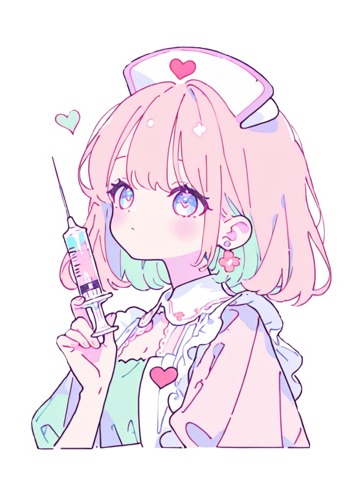 かわいいナース 透過PNG素材セット (26枚)