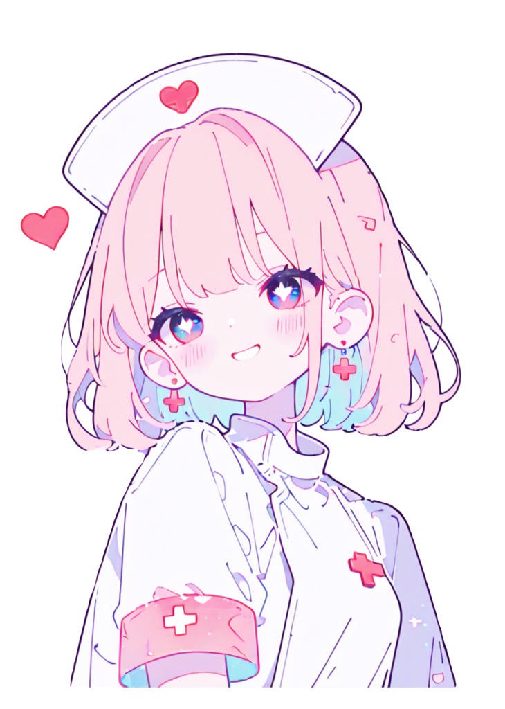 かわいいナース 透過PNG素材セット (26枚)