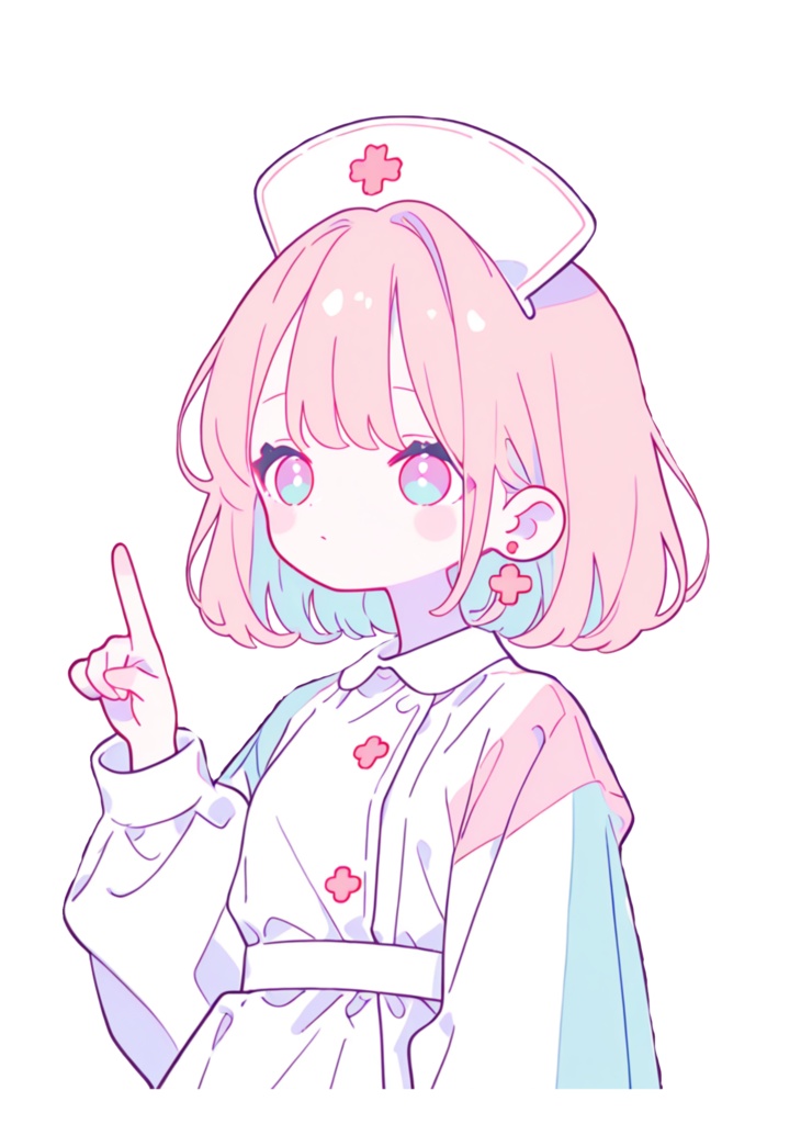 かわいいナース 透過PNG素材セット (26枚)