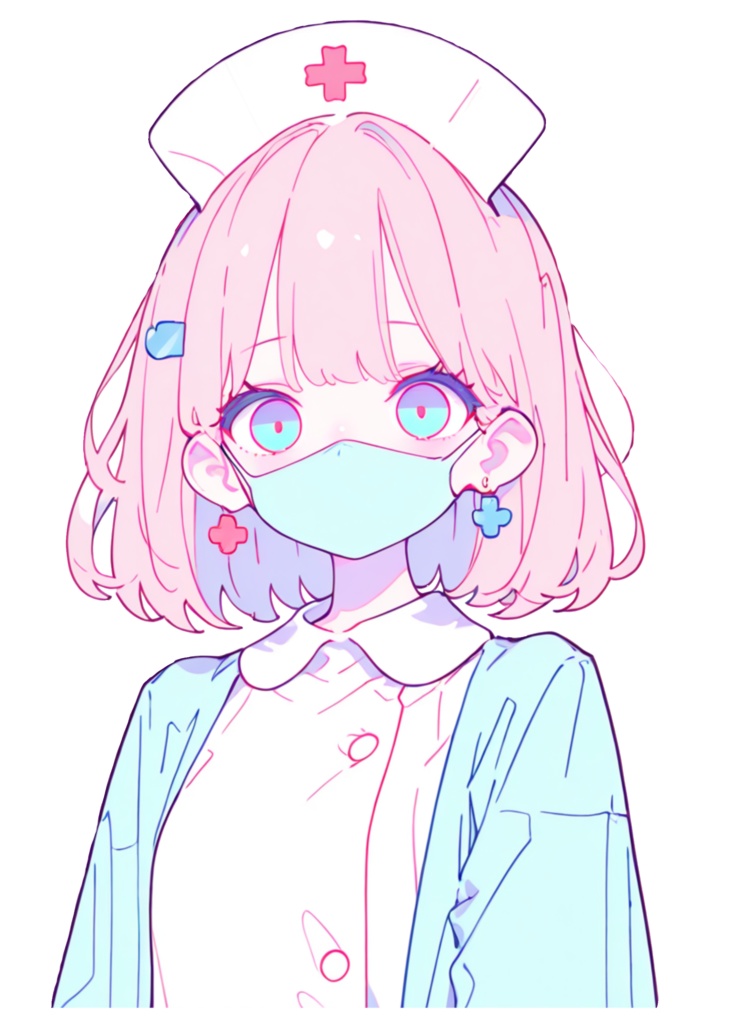 かわいいナース 透過PNG素材セット (26枚)