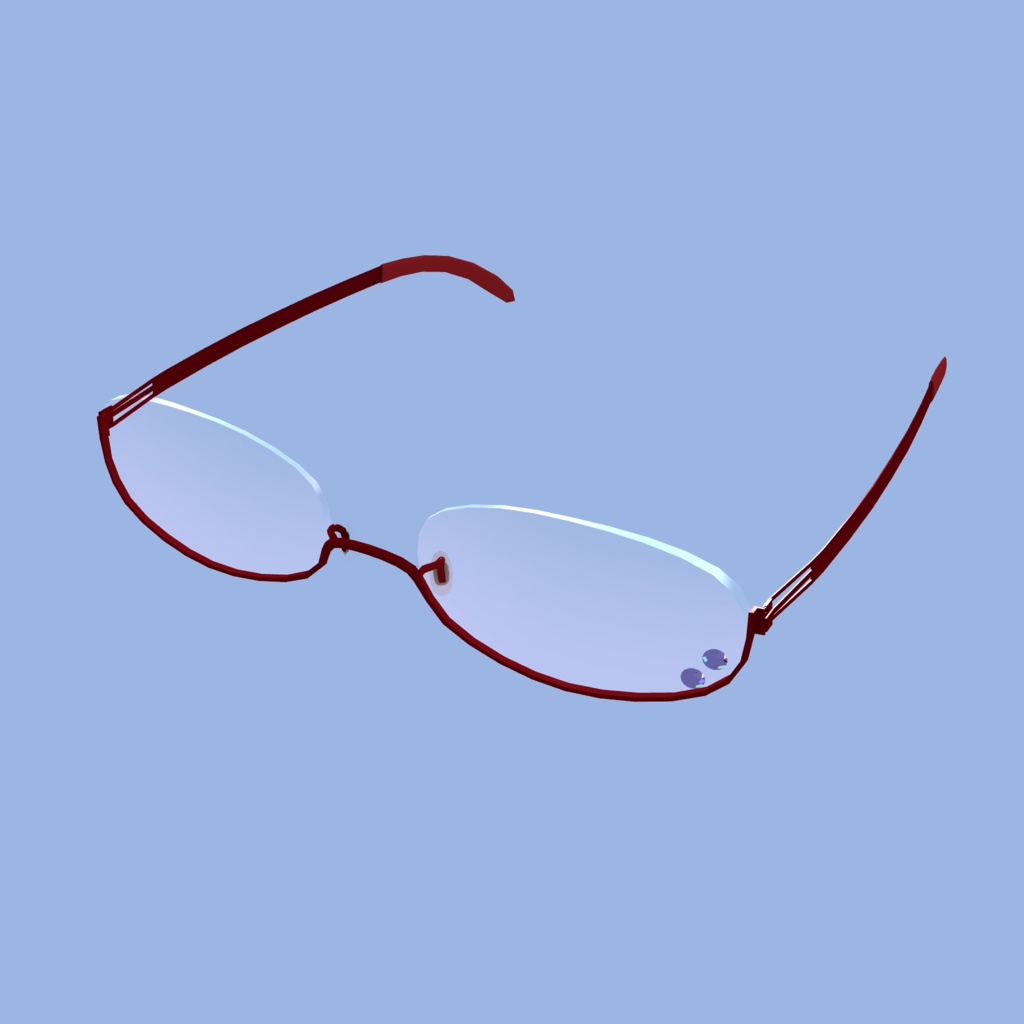 【3Dモデル】 アンダーリム眼鏡 "Rosa quartz"