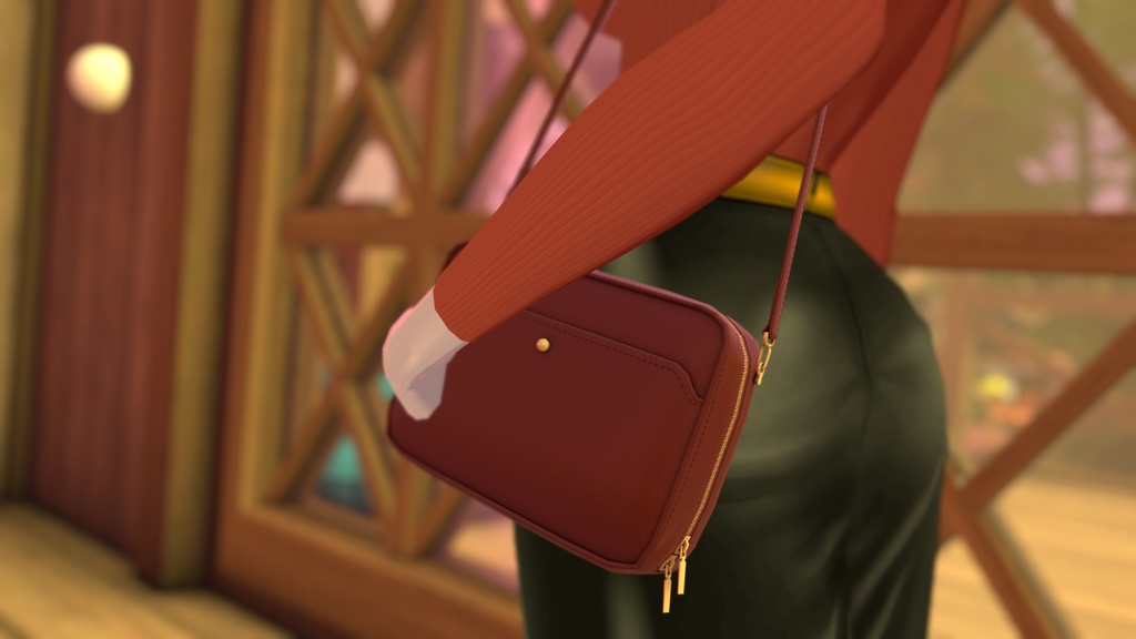 【3Dモデル】レザーポシェット (Leather handbag)
