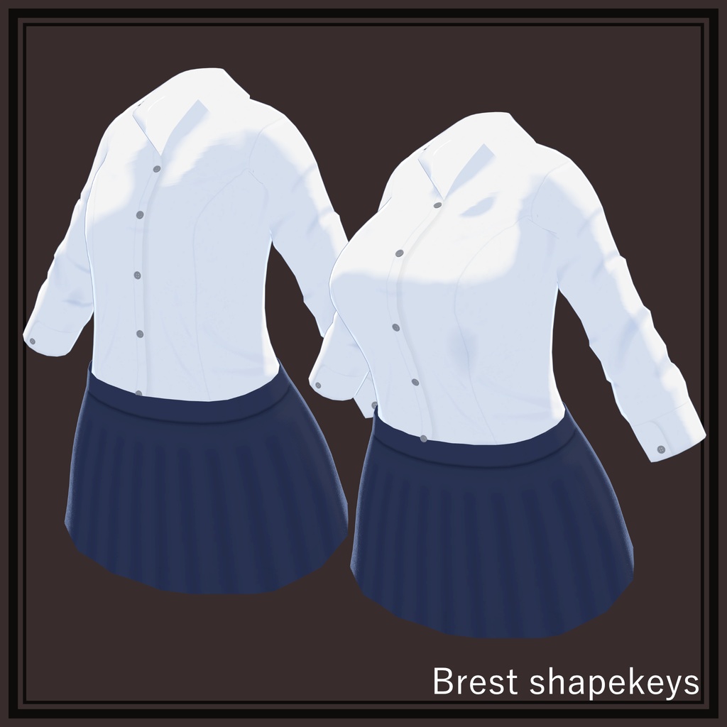 【3Dモデル】桔梗用「レザーベストセット(Leather vest set)」