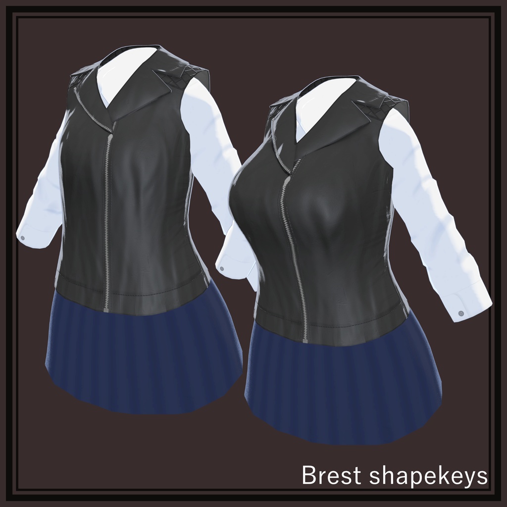 【3Dモデル】桔梗用「レザーベストセット(Leather vest set)」