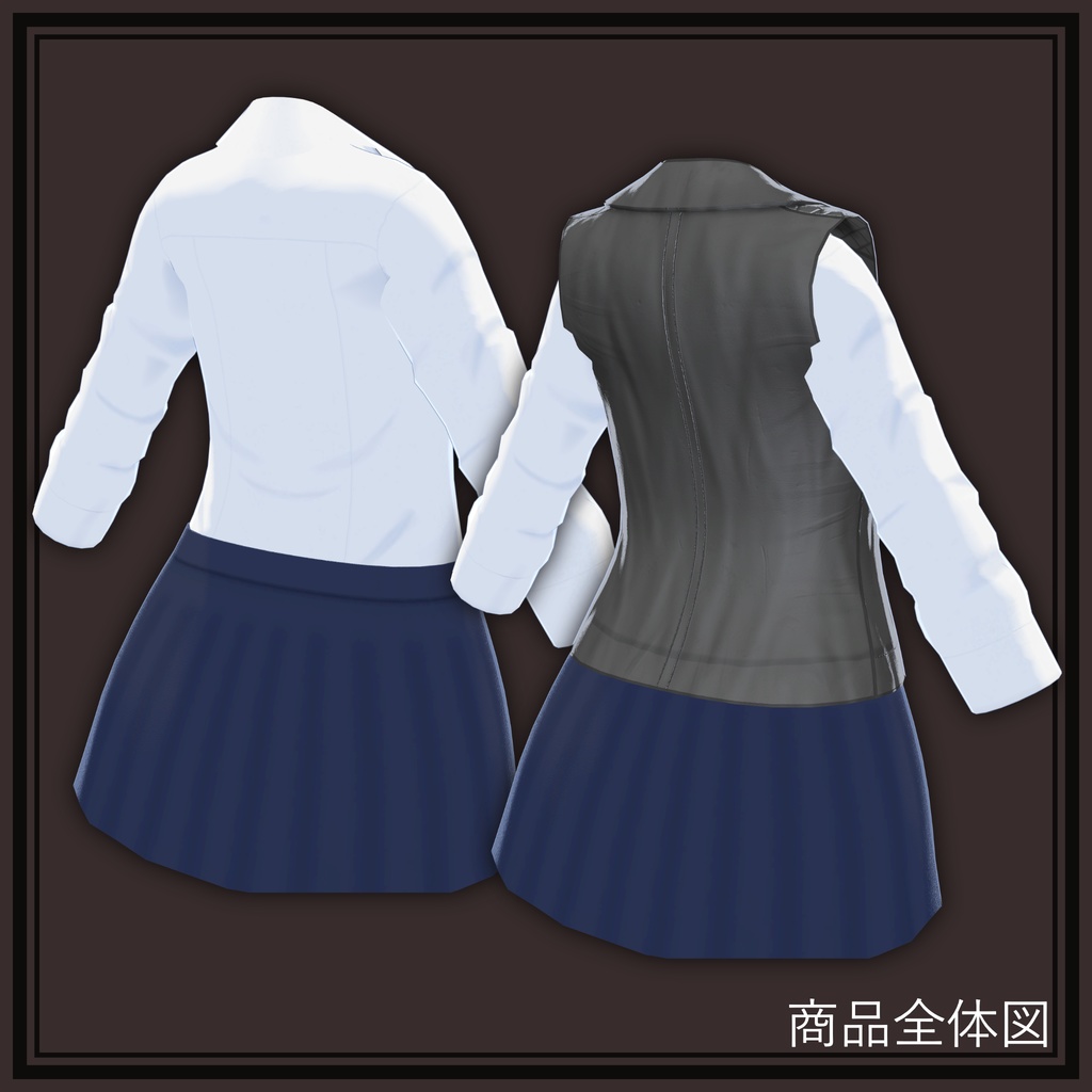 【3Dモデル】桔梗用「レザーベストセット(Leather vest set)」