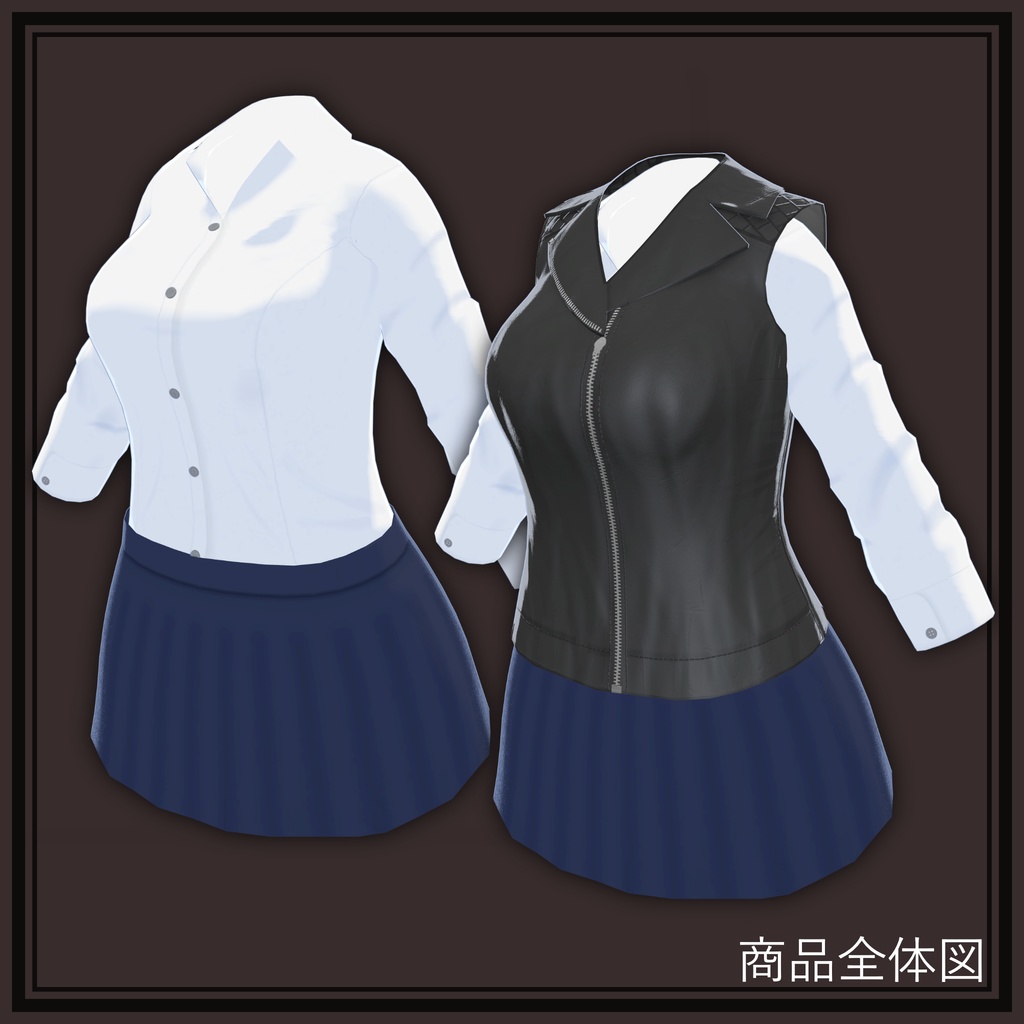 【3Dモデル】桔梗用「レザーベストセット(Leather vest set)」