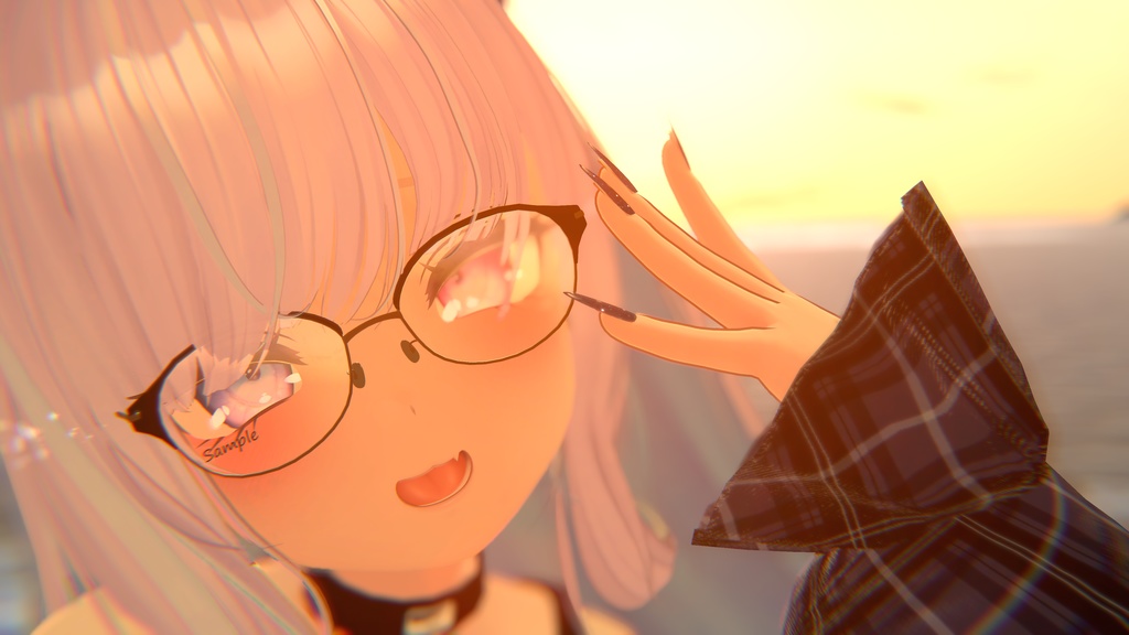 【3Dモデル】 2層フレームメガネ "Double Frame"