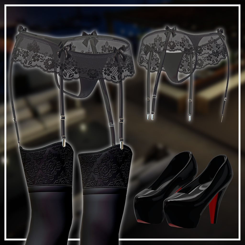 【3アバター対応】CorsetDress【3Dモデル】