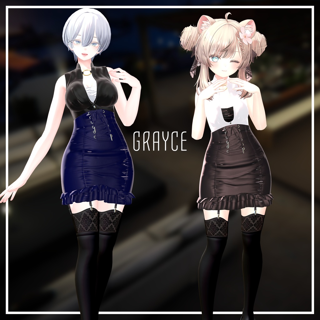 【3アバター対応】CorsetDress【3Dモデル】