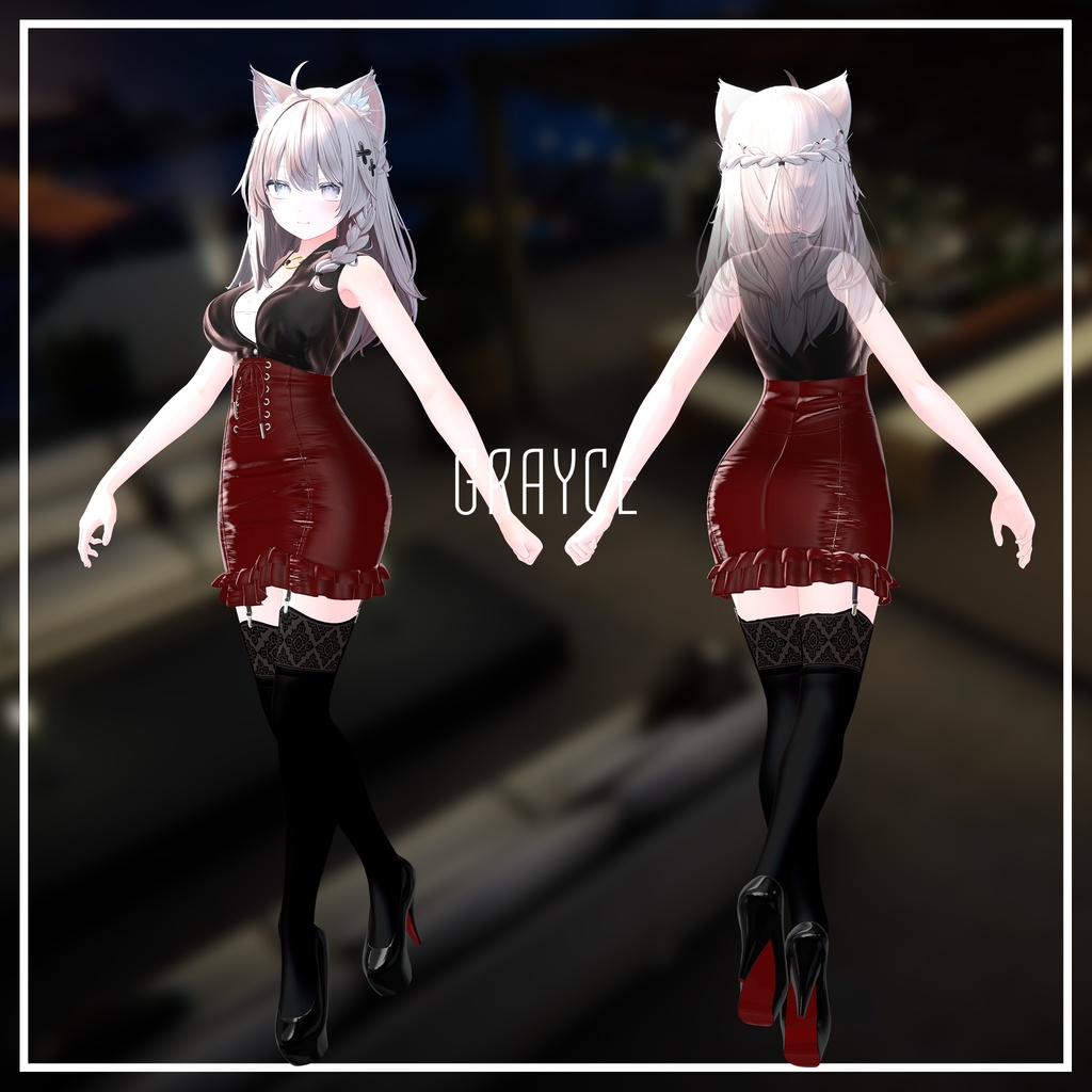 【3アバター対応】CorsetDress【3Dモデル】