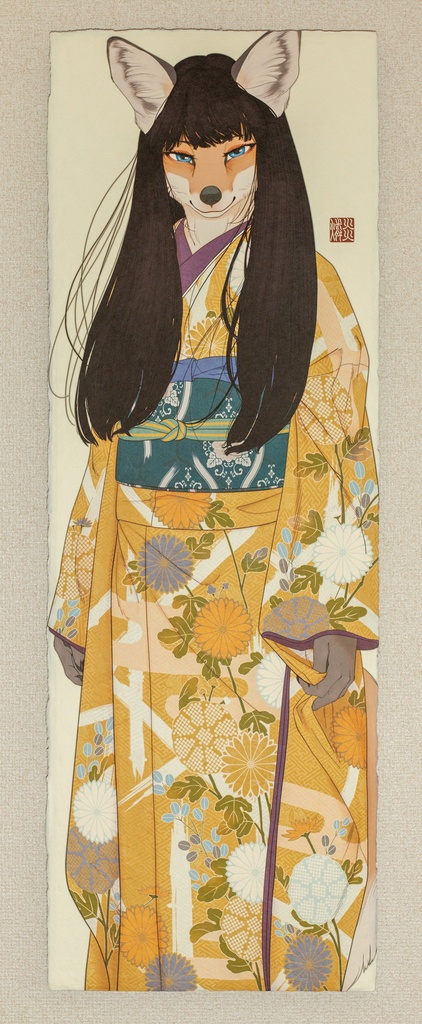 「巡る」手漉き和紙印刷作品