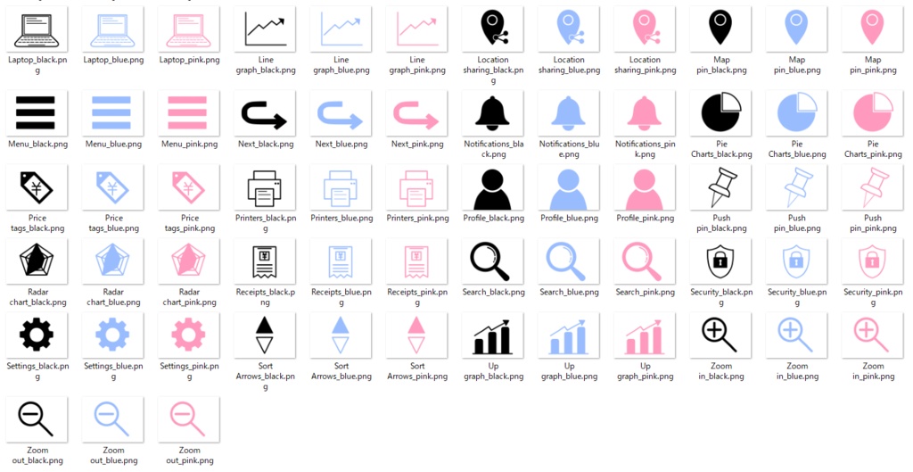 シンプルフラットアイコン135点セット|Web・資料・アプリに使える3色PNG素材