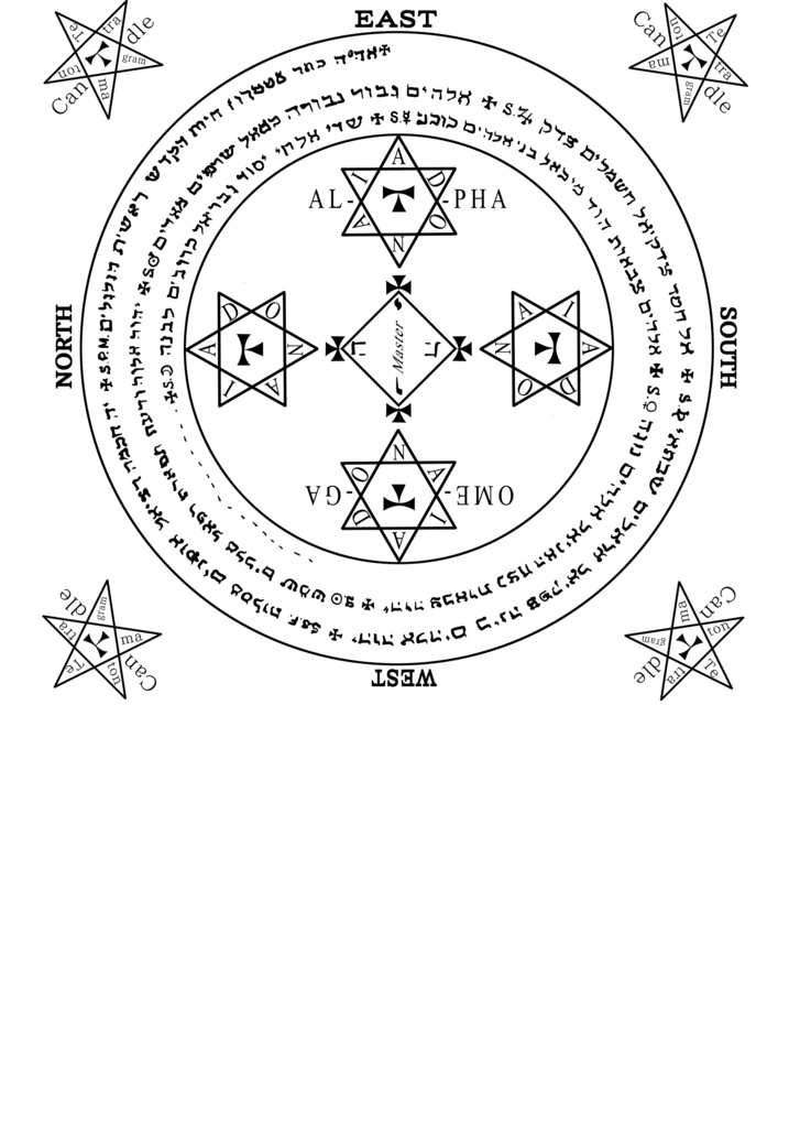 ソロモン王守護天使召喚用風魔法円 Tシャツ