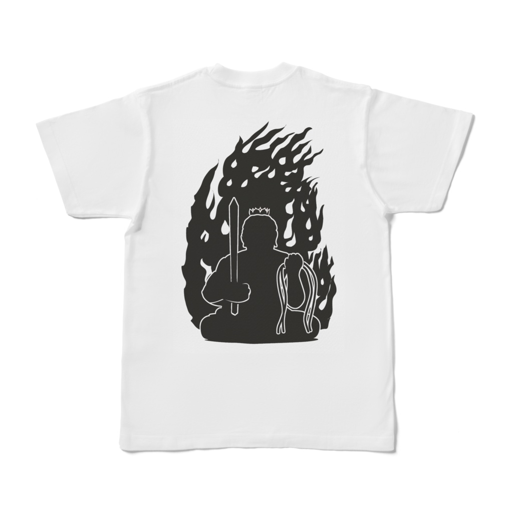守護神Tシャツ　不動明王_シルエット黒