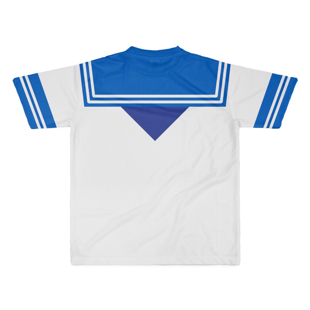 XLサイズなんちゃってKIKIYOU'Sセーラー服_白青青ネクTシャツ