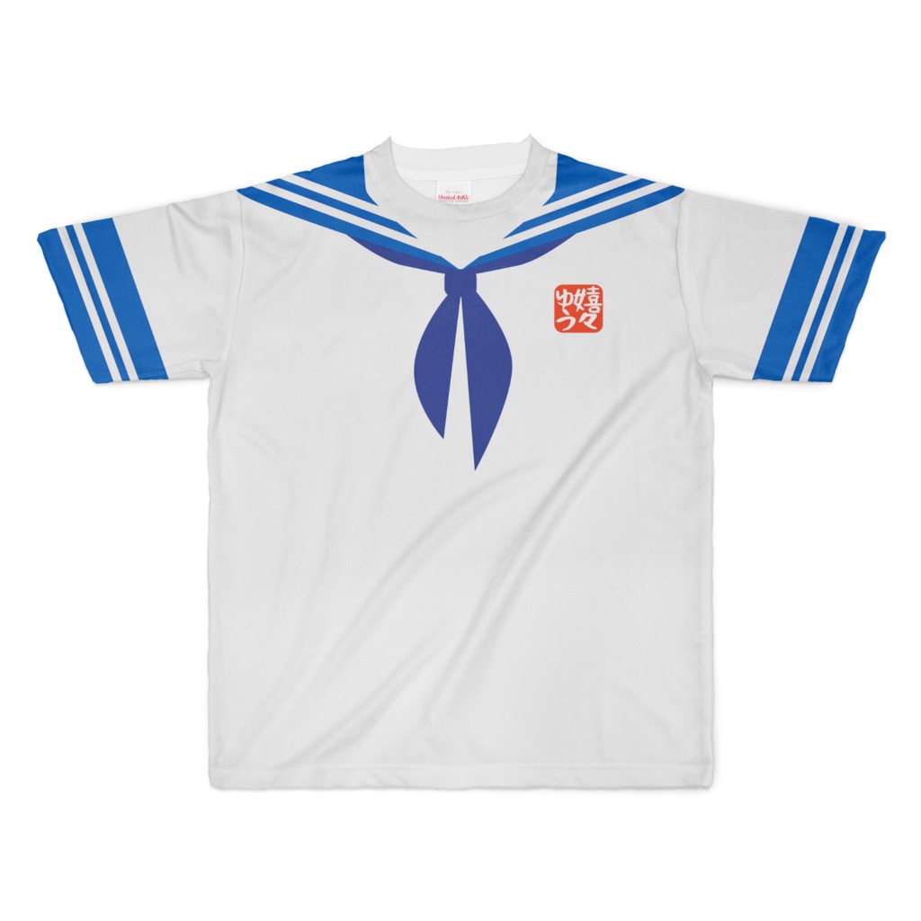 XLサイズなんちゃってKIKIYOU'Sセーラー服_白青青ネクTシャツ
