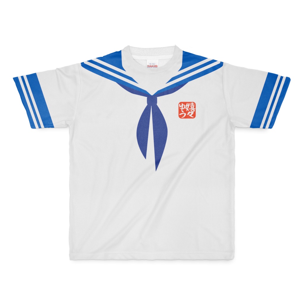 MサイズなんちゃってKIKIYOU'Sセーラー服_白青青ネクTシャツ
