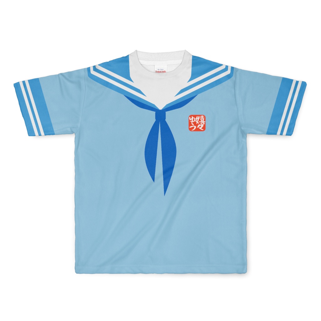 LサイズなんちゃってKIKIYOU'Sセーラー服_水空青ネクTシャツ