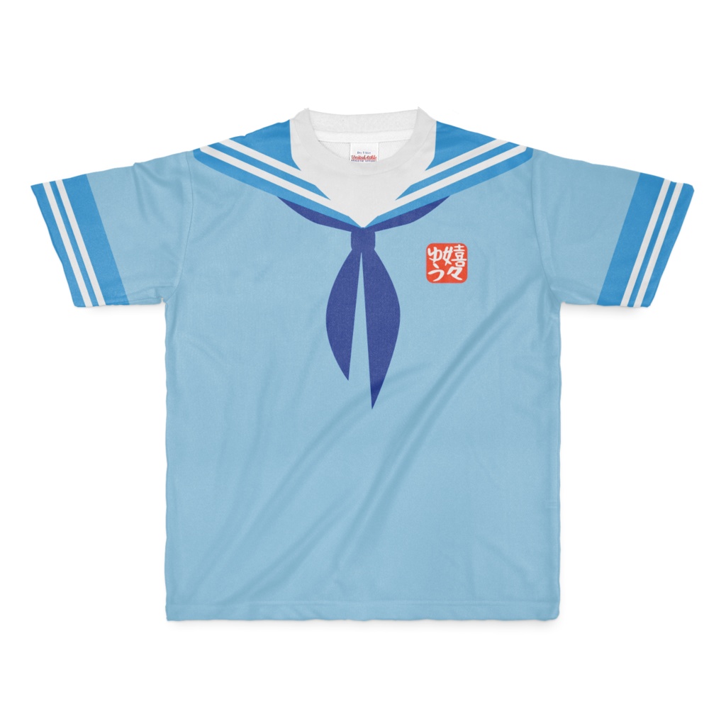 MサイズなんちゃってKIKIYOU'Sセーラー服_水空青ネクTシャツ