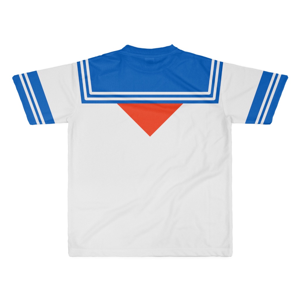 XLサイズなんちゃってKIKIYOU'Sセーラー服_白青赤ネクTシャツ