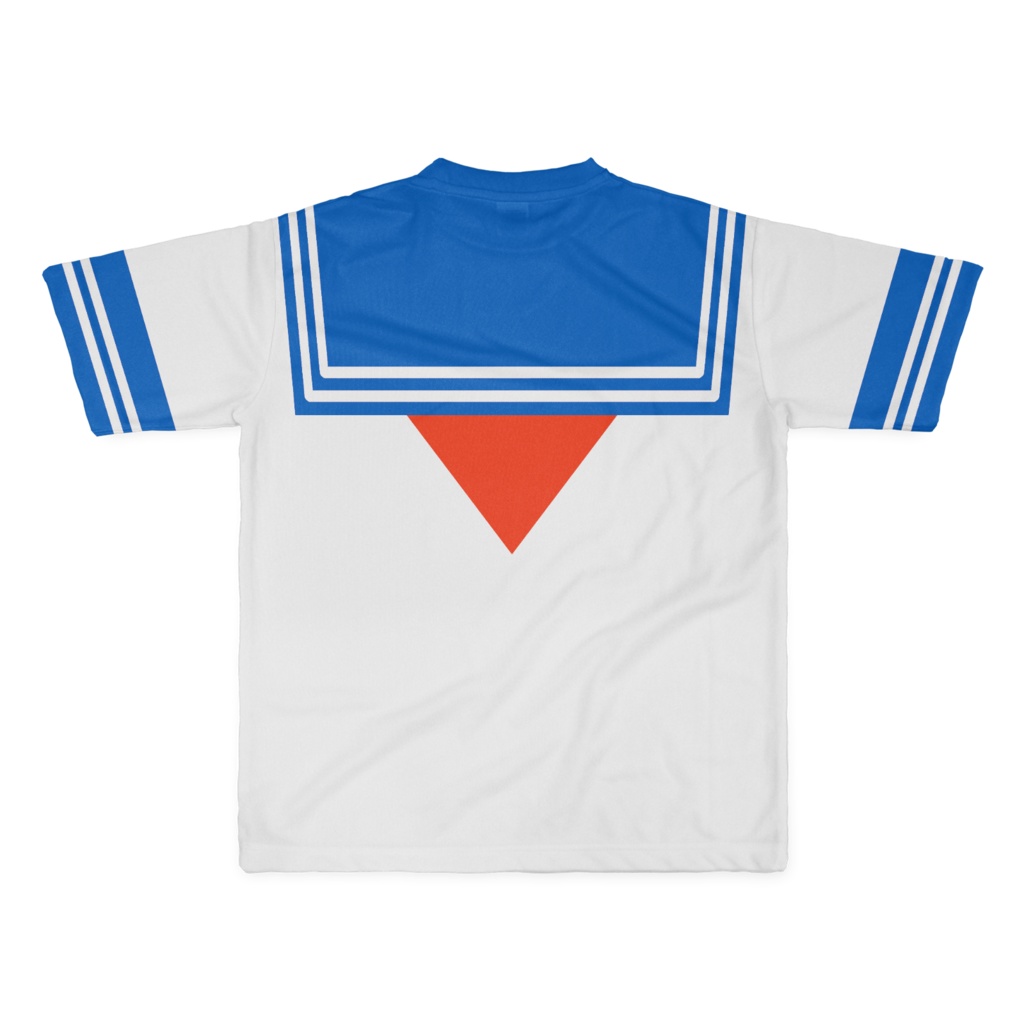 LサイズなんちゃってKIKIYOU'Sセーラー服_白青赤ネクTシャツ