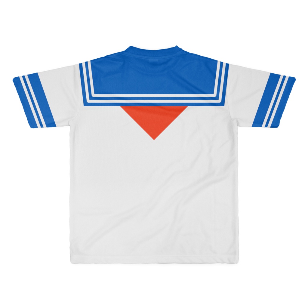 XLサイズなんちゃってKIKIYOU'Sセーラー服_白青赤蝶_Tシャツ