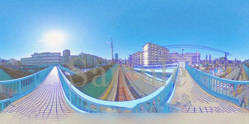 イラスト　「Skytree panolama 360」パノラマ背景用360度スフィア　背景画像