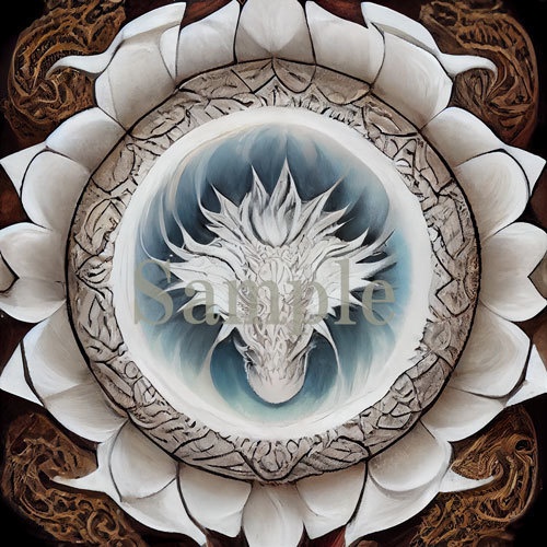イラスト「Mandala of the White Dragon」曼荼羅