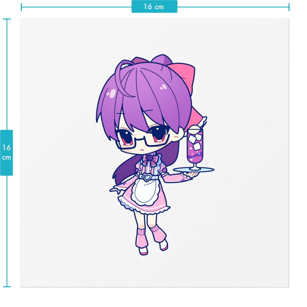 ぱそがるっ!紫小路スミレ クリアステッカー(ミニキャラver.)