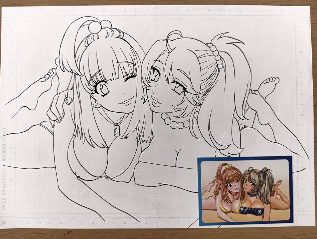 生原稿　コミックキャラクターズのカード用のイラスト