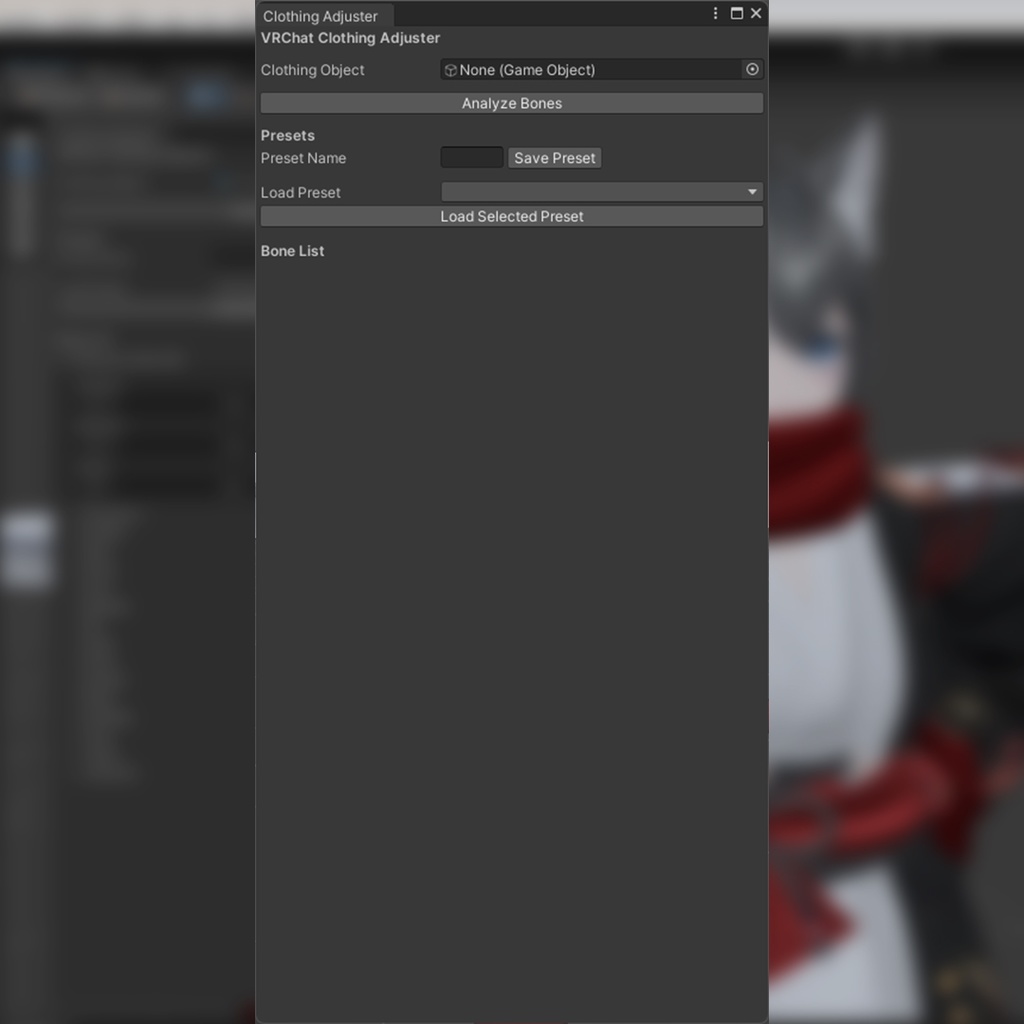 【無料】Clothing Adjuster Tool -非対応衣装などのサイズや位置を保存&復元-