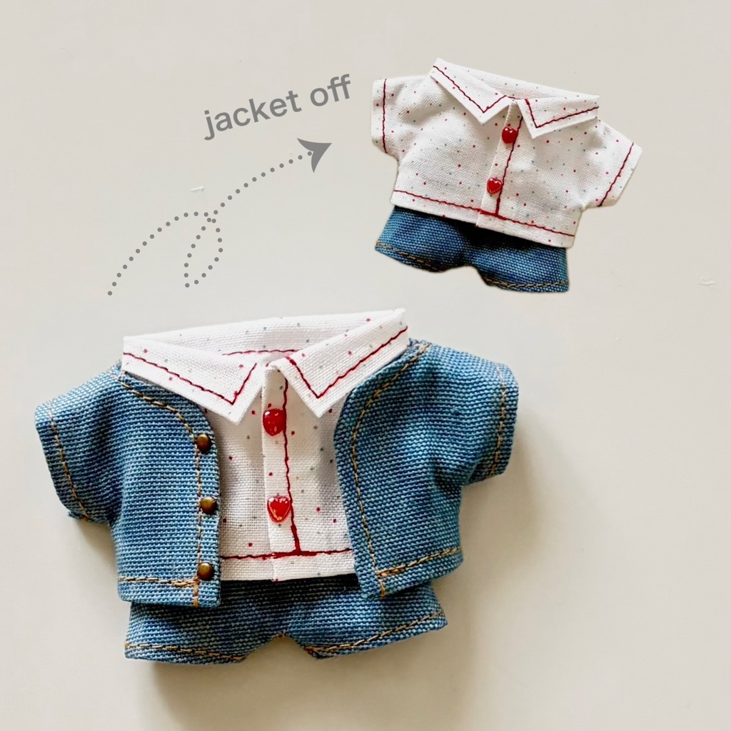 HEART BUTTON SHIRT SET (12cmぬい)