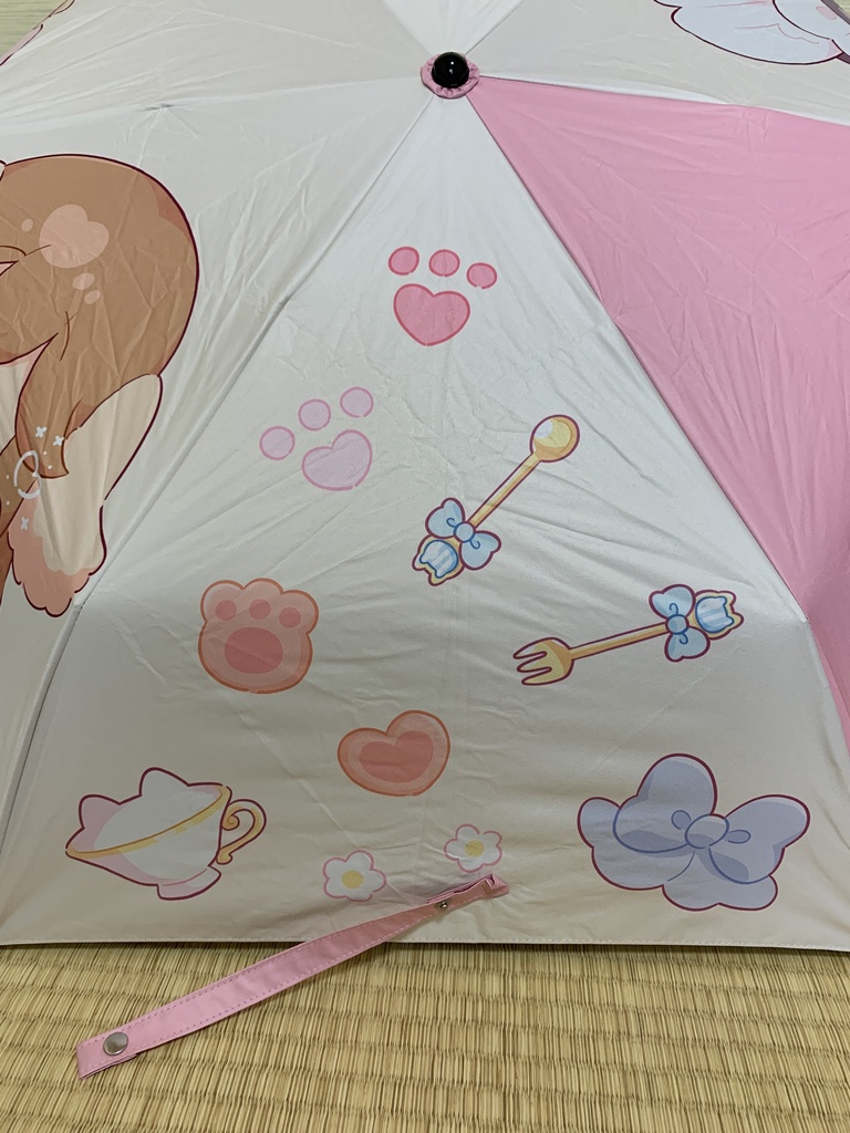 きゅるふわ♡折りたたみ傘(晴雨兼用、カバー付き)