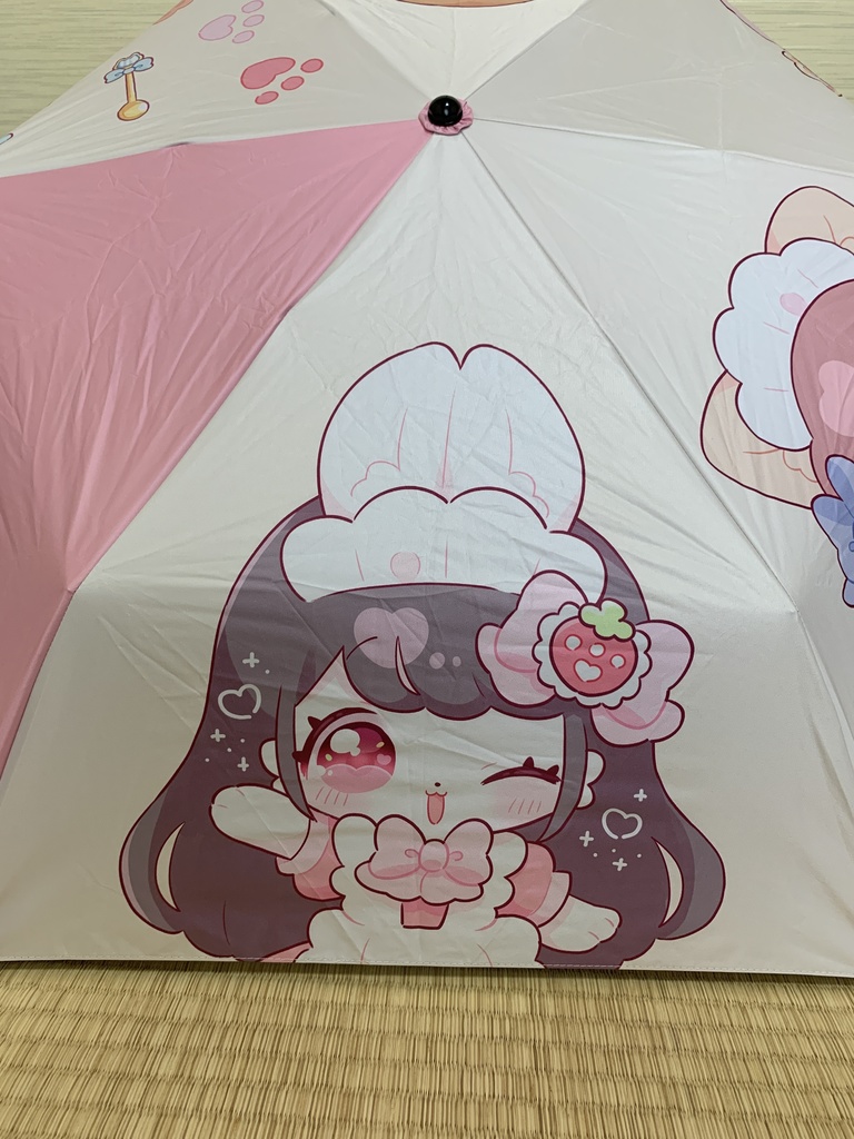 きゅるふわ♡折りたたみ傘(晴雨兼用、カバー付き)