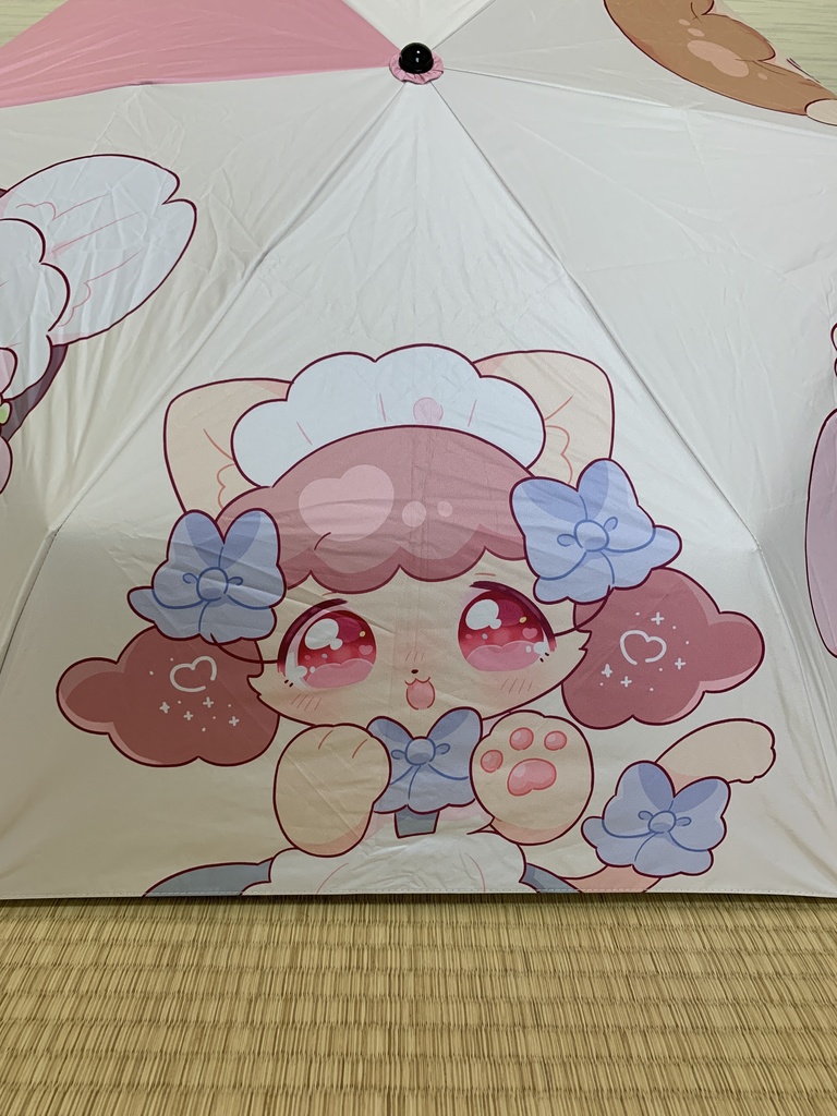 きゅるふわ♡折りたたみ傘(晴雨兼用、カバー付き)
