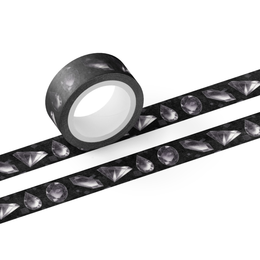 マスキングテープ（黒い宝石・黒背景）